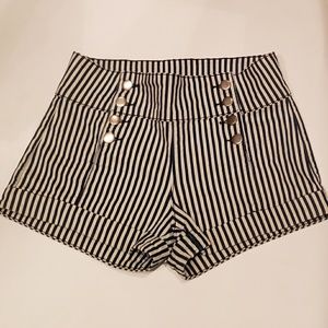 Forever 21 Button Striped Shorts